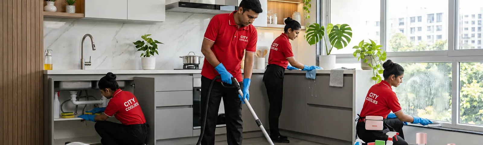 City Coolies team providing professional deep cleaning services