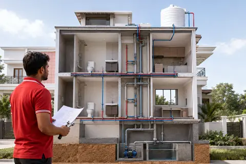 New home complete plumbing work