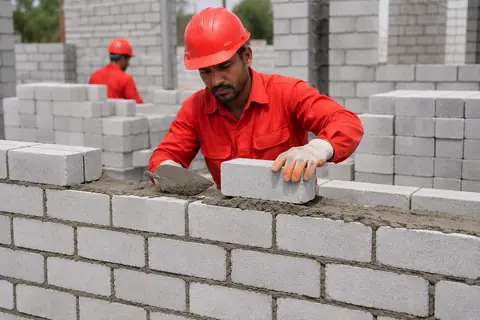Fly-Ash Brick Wall Construction
