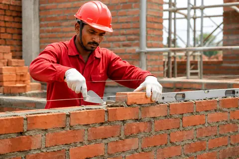 Red Brick Wall Construction